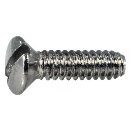 Midwest Fastener #6-32 x 1/2 in Slotted Oval Machine Screw, Chrome Plated Steel, 40 PK 64167